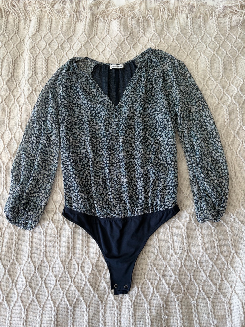 Abercrombie & Fitch Navy Floral Halter-Back Sleep Top